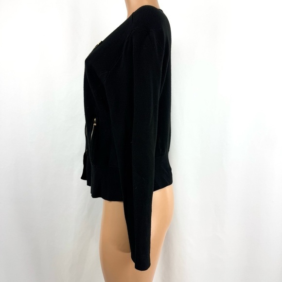 7th Avenue Design Studio Women's XL Black Asymmetrical Zip Sweater Jacket Career - Picture 3 of 12